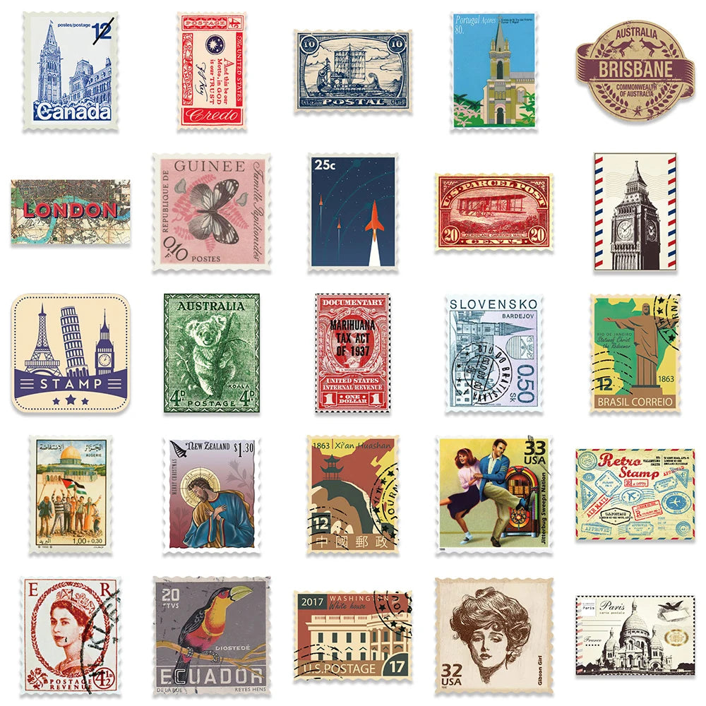 Sophron™ Stickers: Vintage Stamps - Sophron Studios